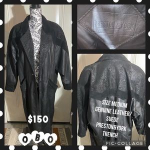 Size Medium PRESTON&YORK leather trench